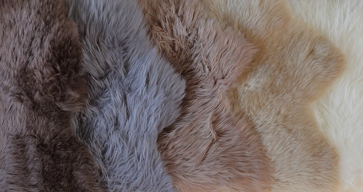 8-Pelt Large Sheepskin Area Rug - Grey Stone (6.2´ x  6.6´ )