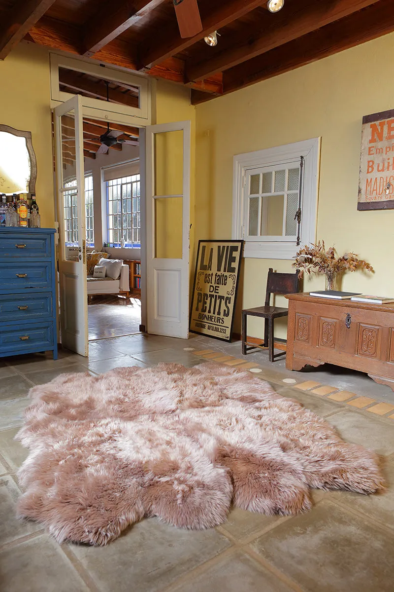 8-Pelt Large Sheepskin Area Rug - Grey Stone (6.2´ x  6.6´ )