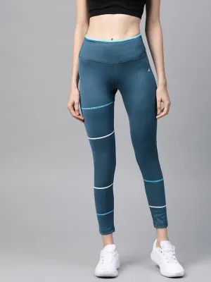 Alcis Women Teal Blue Solid Cropped Tights