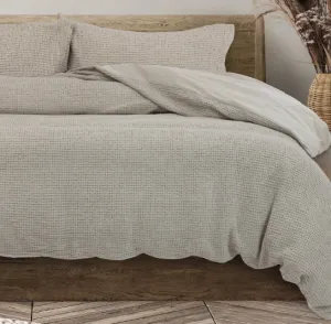 ALGODON "Ranch" COTTON WAFFLE QUILT COVER SET - SAND