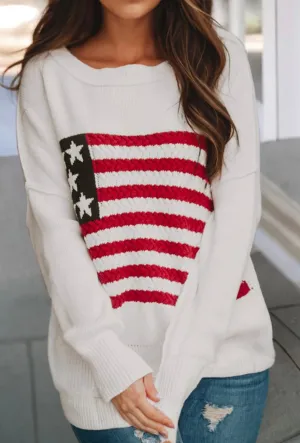 American Flag knit sweater