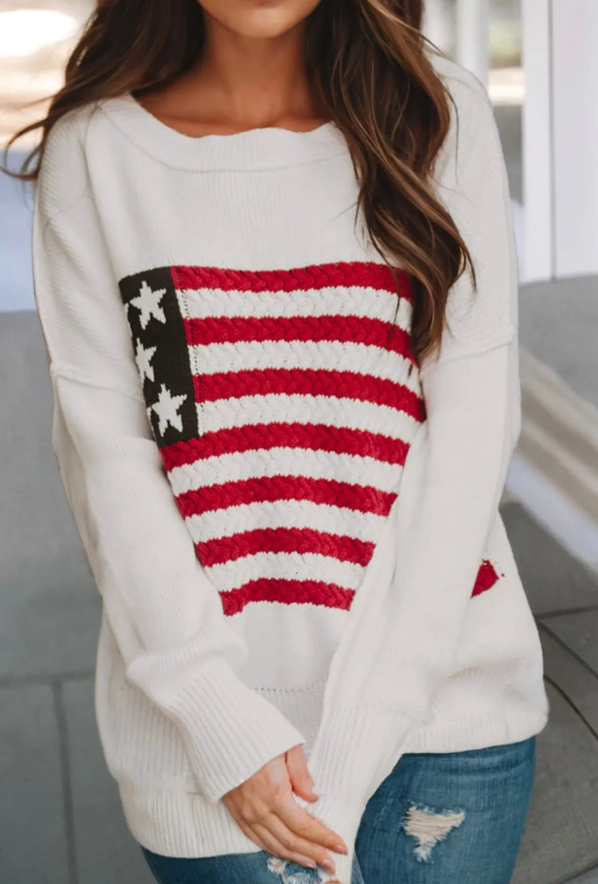 American Flag knit sweater