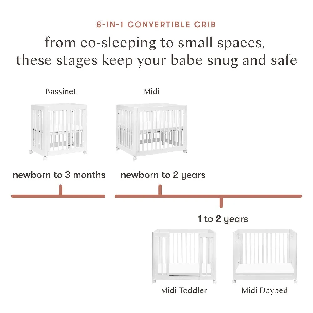 Babyletto Yuzu 8-in-1 Crib with All-Stages Conversion Kits (White) IN-STOCK