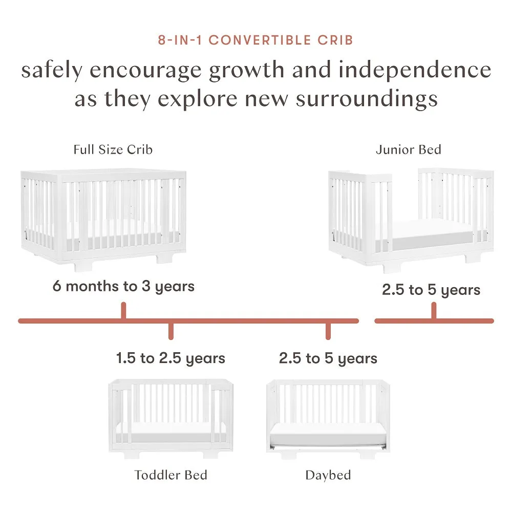 Babyletto Yuzu 8-in-1 Crib with All-Stages Conversion Kits (White) IN-STOCK