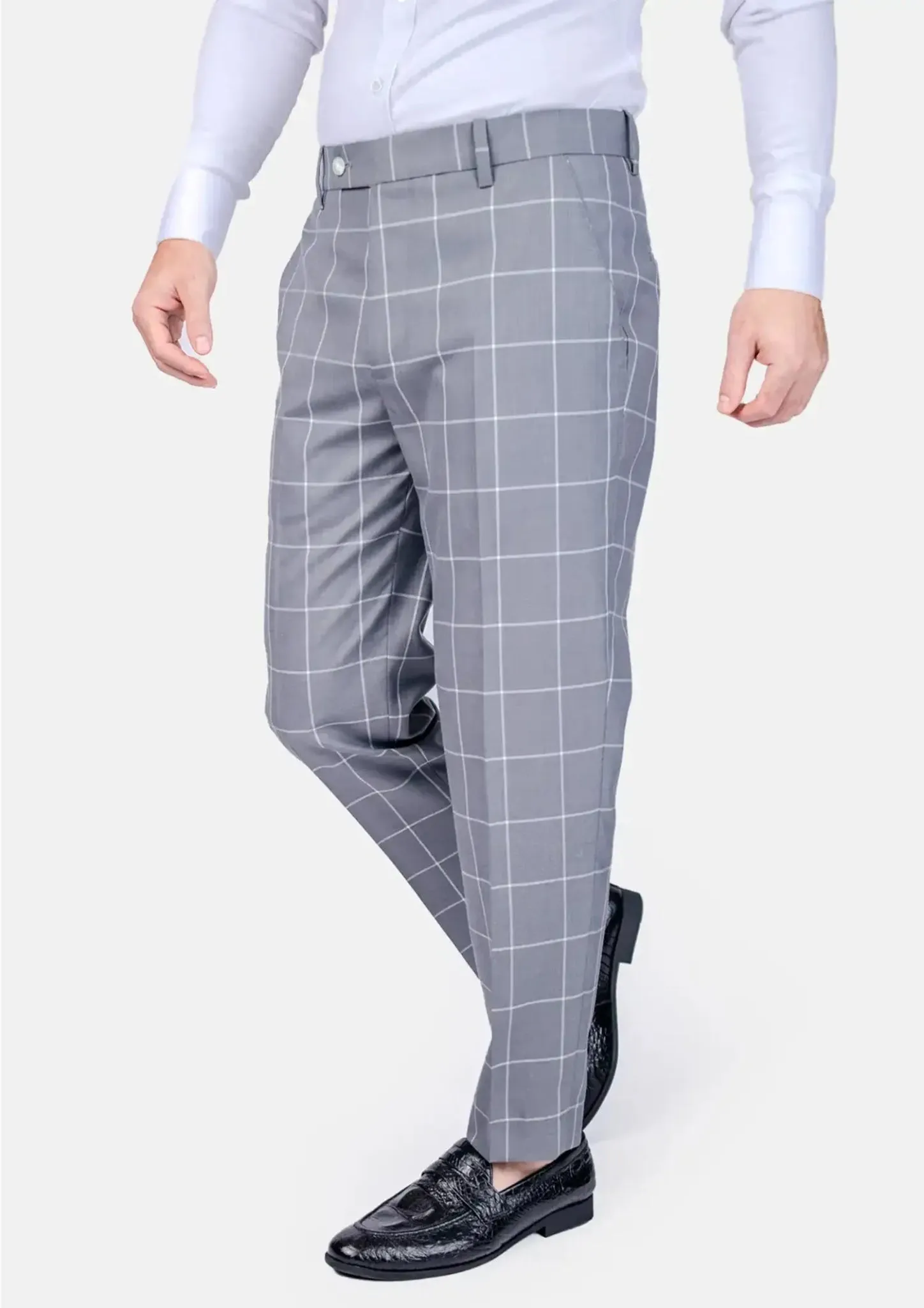 Beekman Powder Grey Windowpane Suit