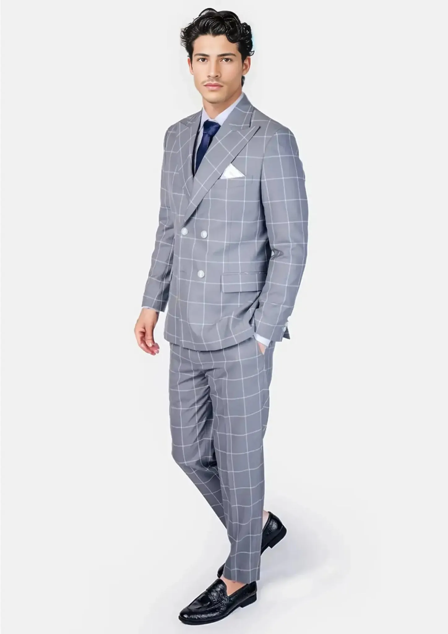 Beekman Powder Grey Windowpane Suit