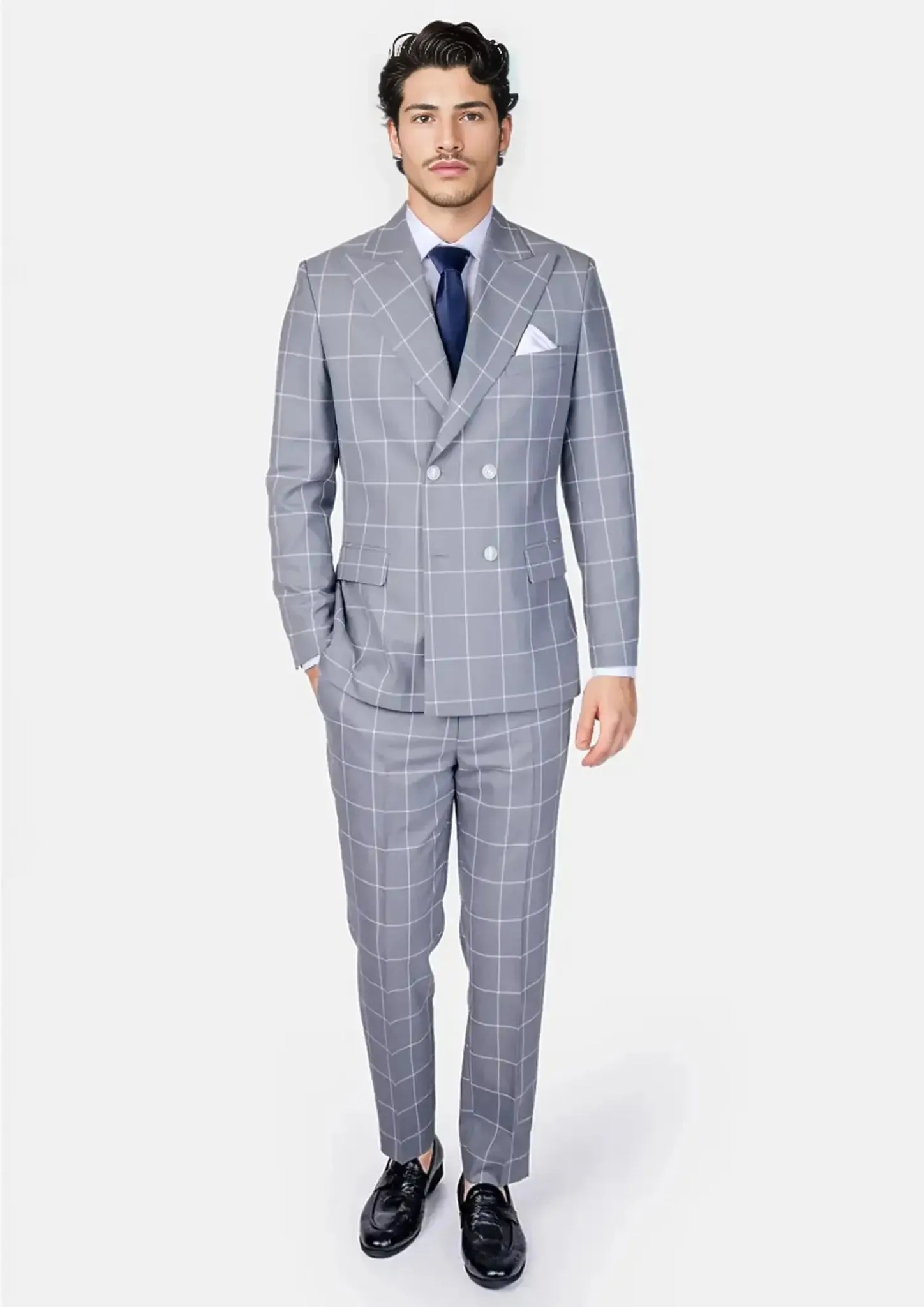 Beekman Powder Grey Windowpane Suit