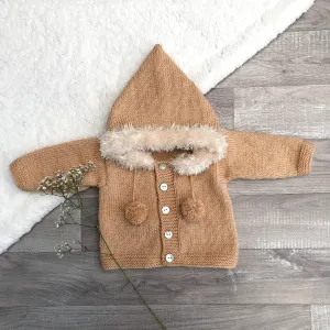 Bespoke Camel Faux Fur Hoodie