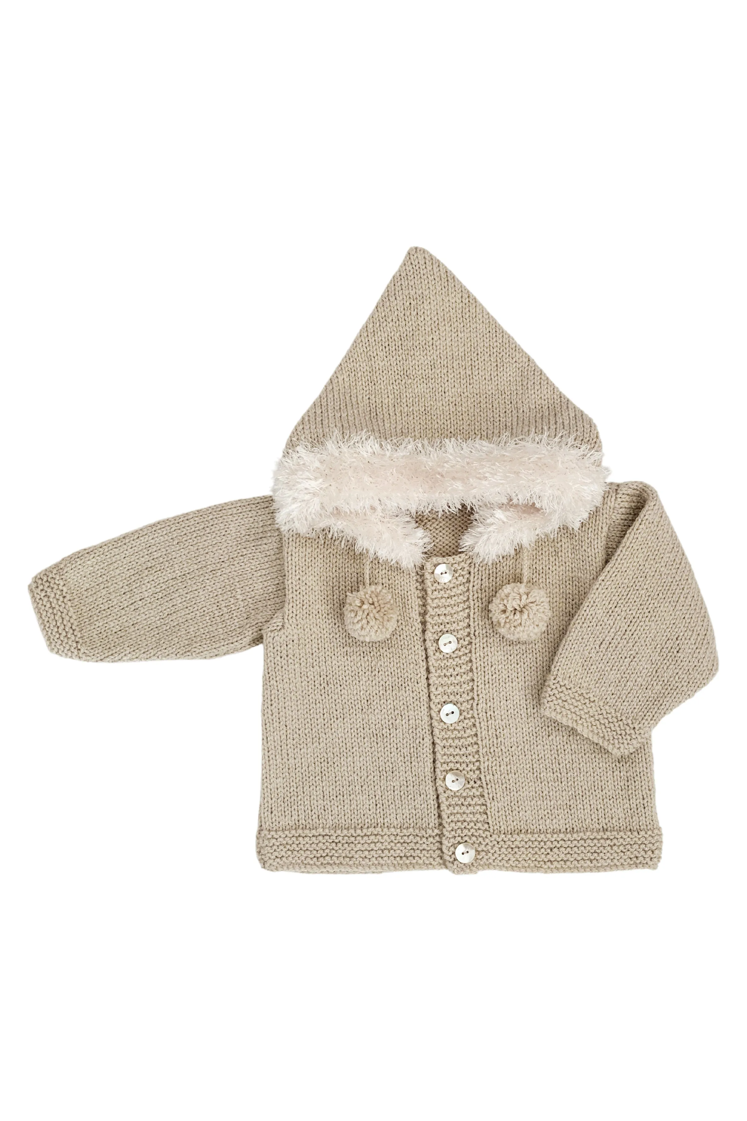 Bespoke Stone Faux Fur Hoodie