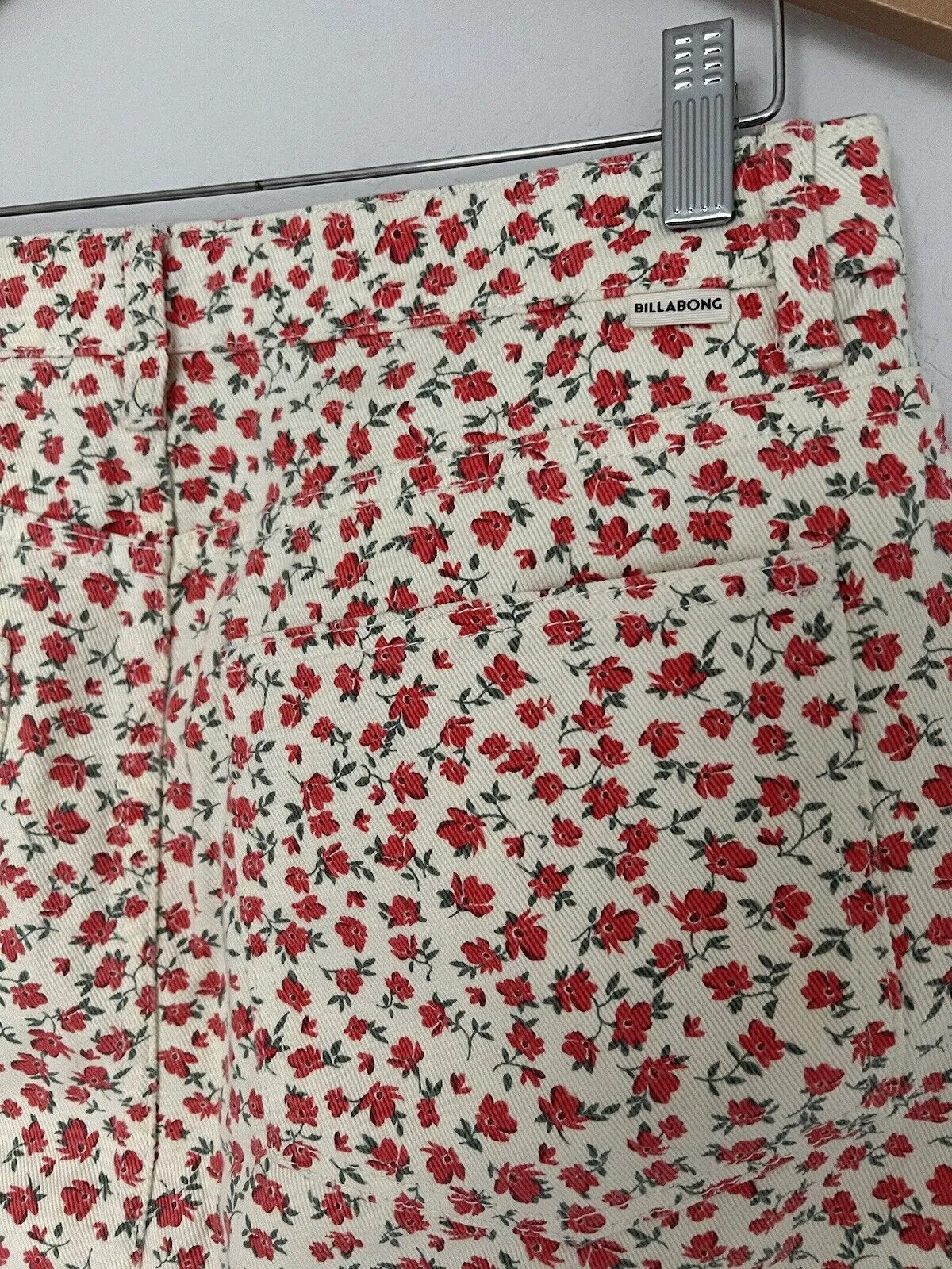 BILLABONG Floral Flower Denim Mini Skirt Sz 30W 90s 2Yk Boho