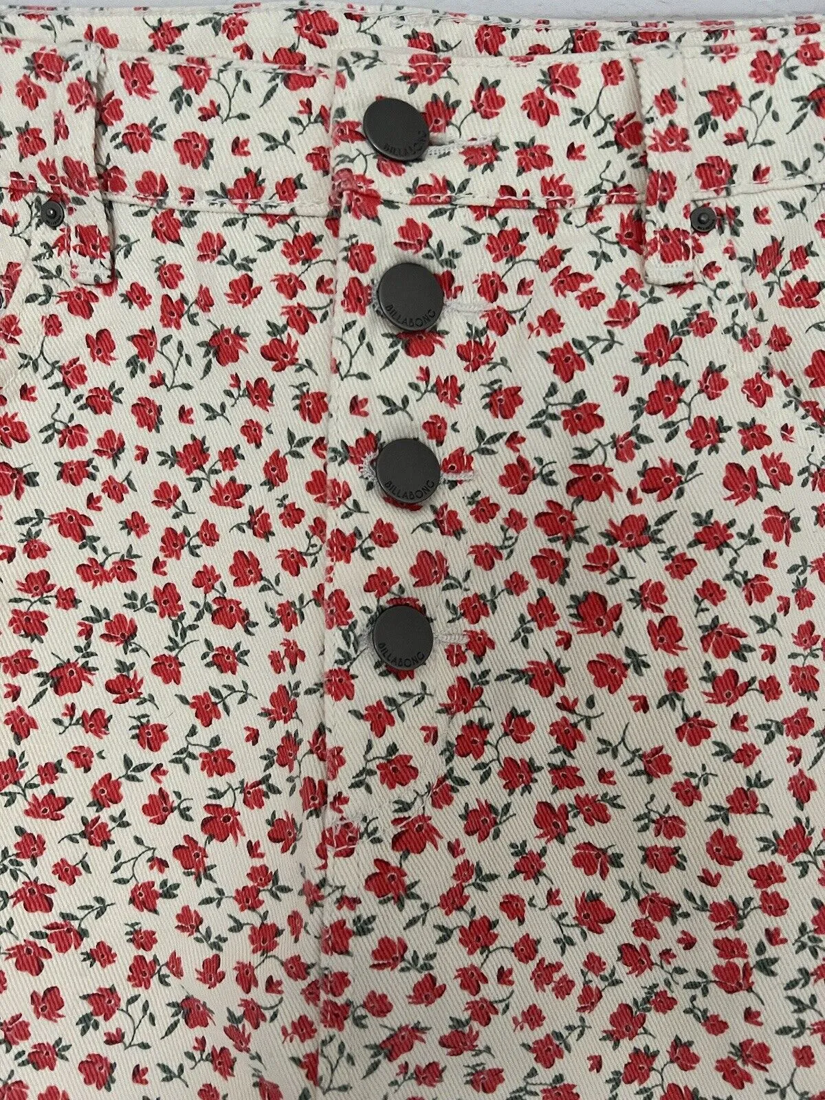 BILLABONG Floral Flower Denim Mini Skirt Sz 30W 90s 2Yk Boho