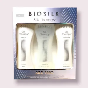 BioSilk Silk Therapy Trio Kit 12oz With Silk Therpy 12oz, Silk Therapy Shampoo 12oz, Silk Therapy Conditioner 12oz.
