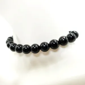 Black Tourmaline Bead Bracelet 8mm