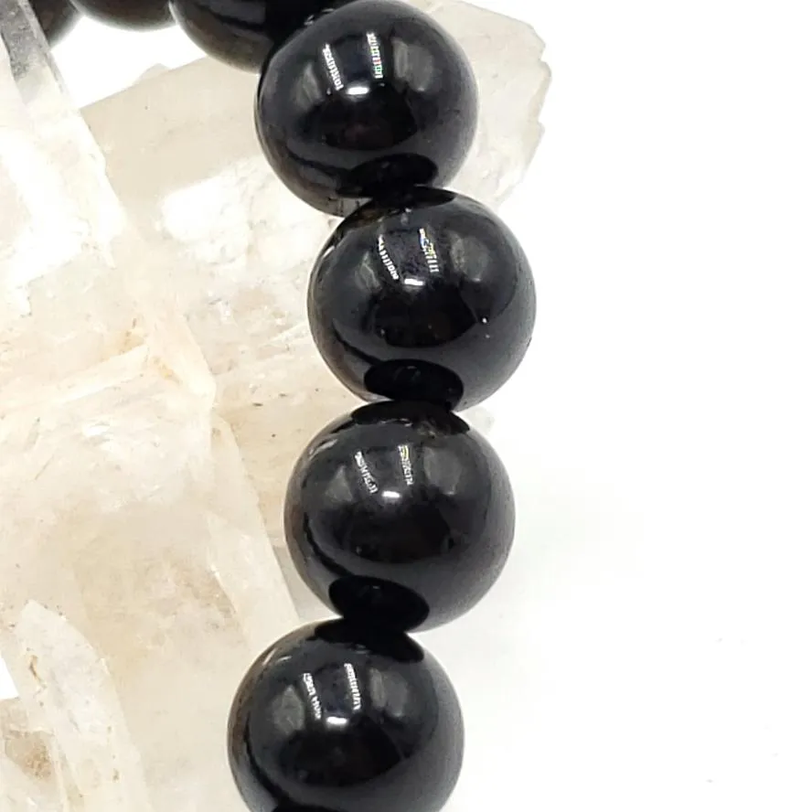 Black Tourmaline Bead Bracelet 8mm