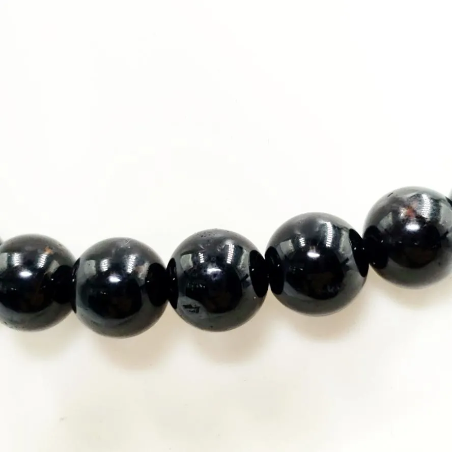 Black Tourmaline Bead Bracelet 8mm