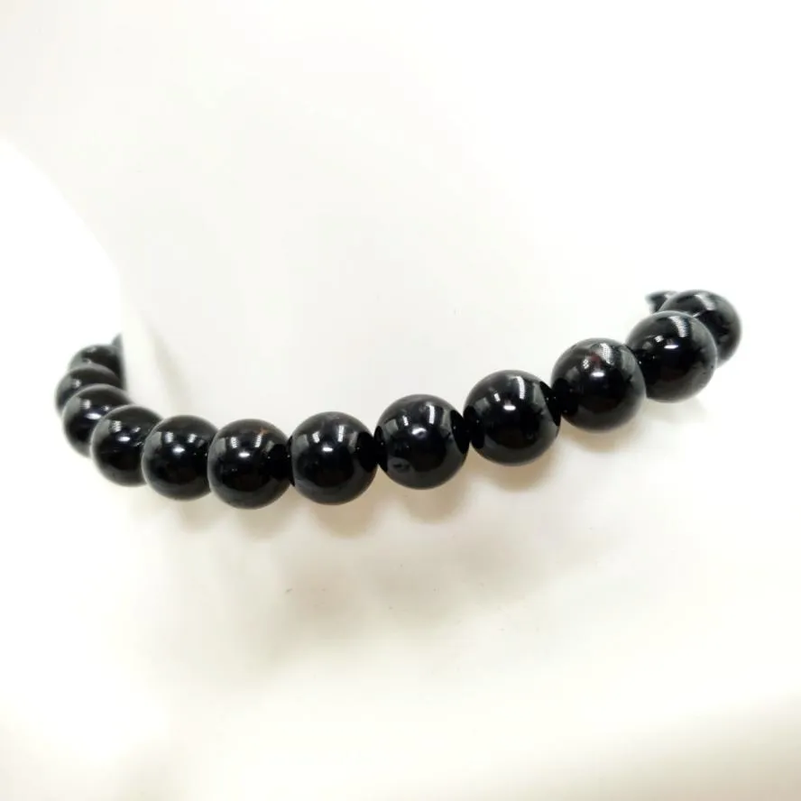 Black Tourmaline Bead Bracelet 8mm