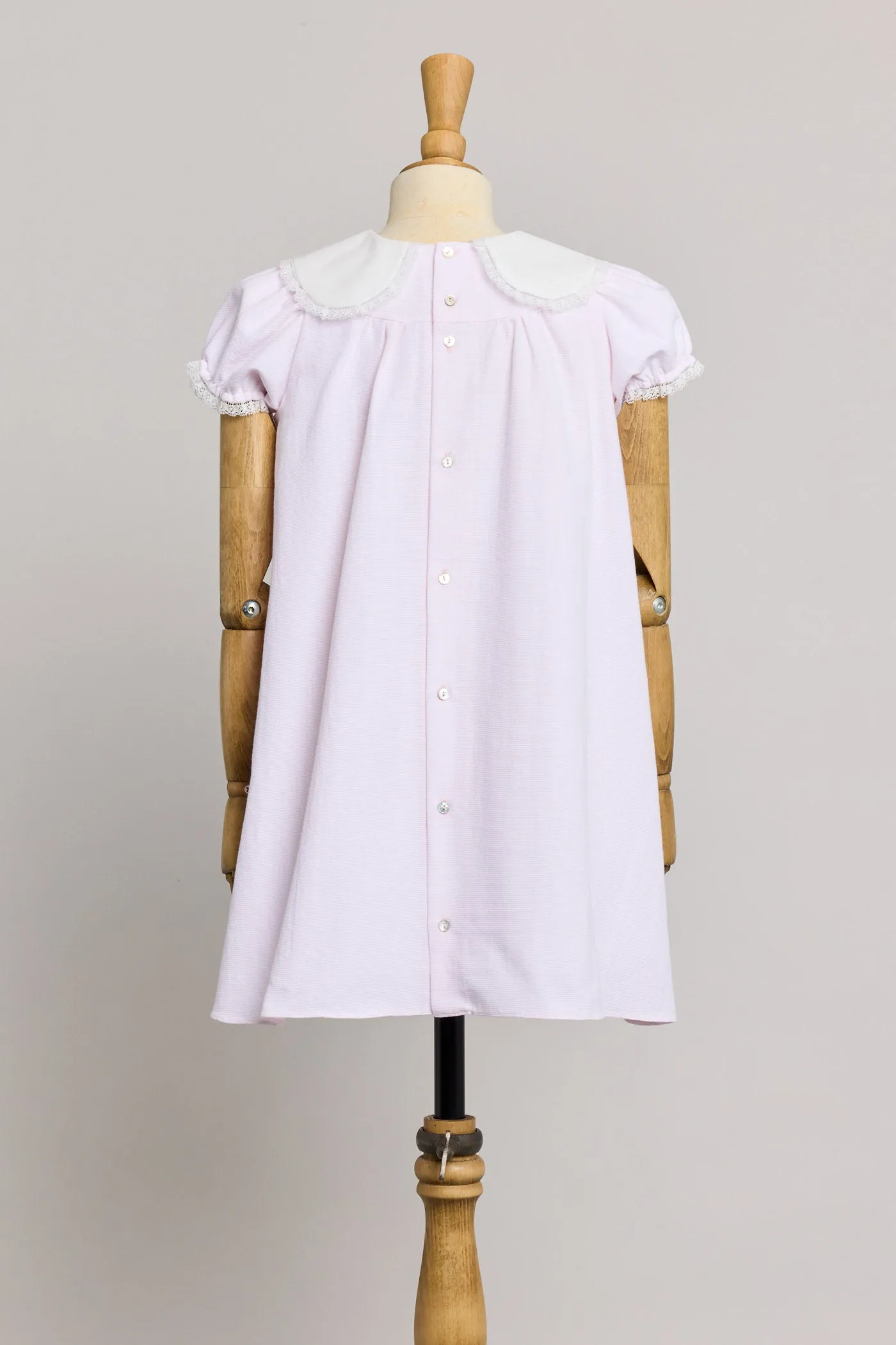 Bubble Dress in Plain Stripes Pink