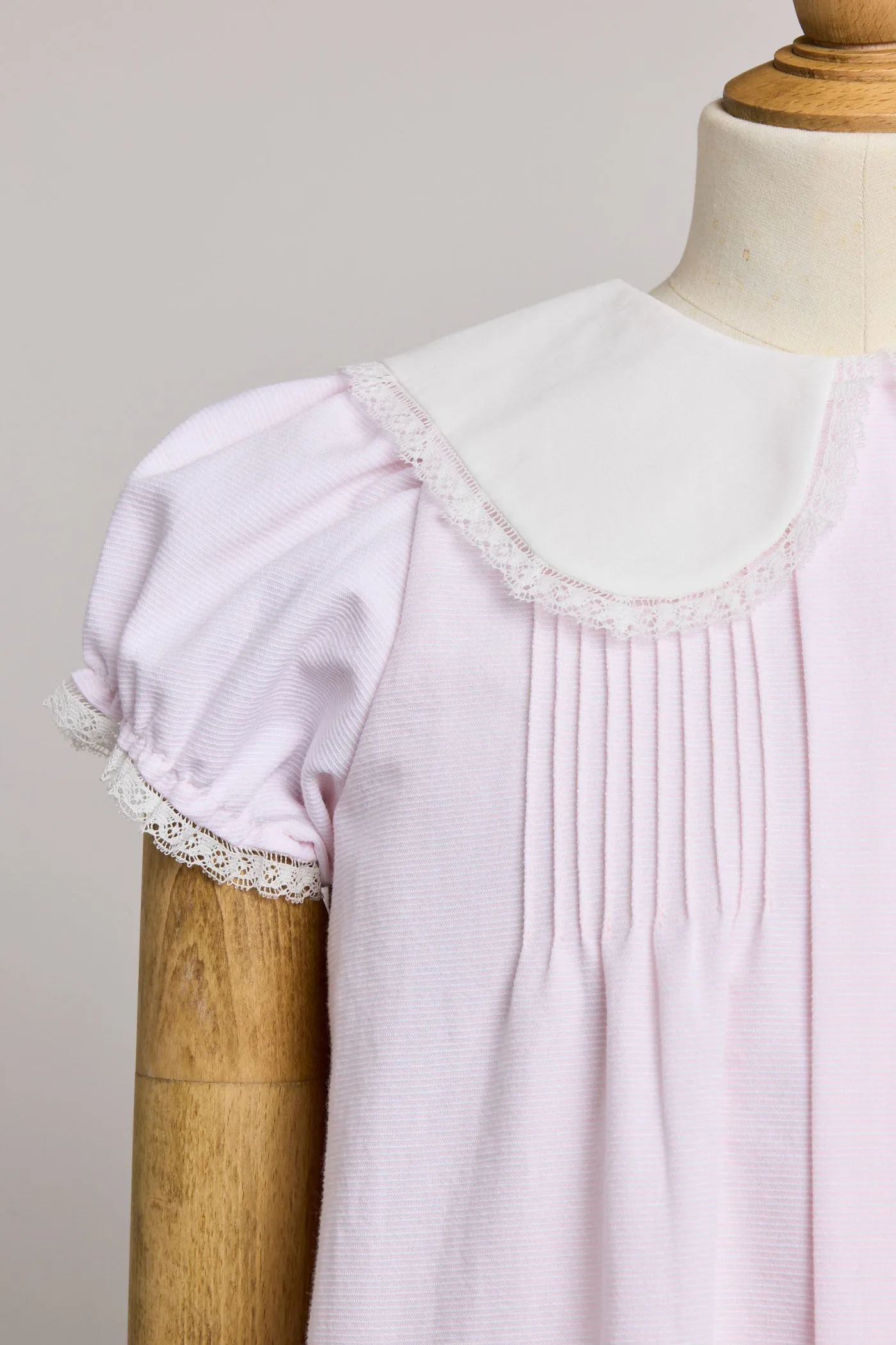 Bubble Dress in Plain Stripes Pink