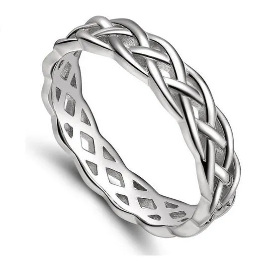 Celtic Knot Engagement Ring Eternity Wedding Band Womens Simulated Diamond 925 Sterling Silver CZ