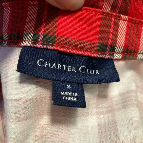 Charter Club Red Denim Plaid Jacket