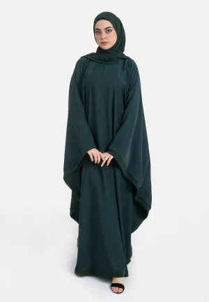 Classic Plain Forest Green Butterfly Farasha