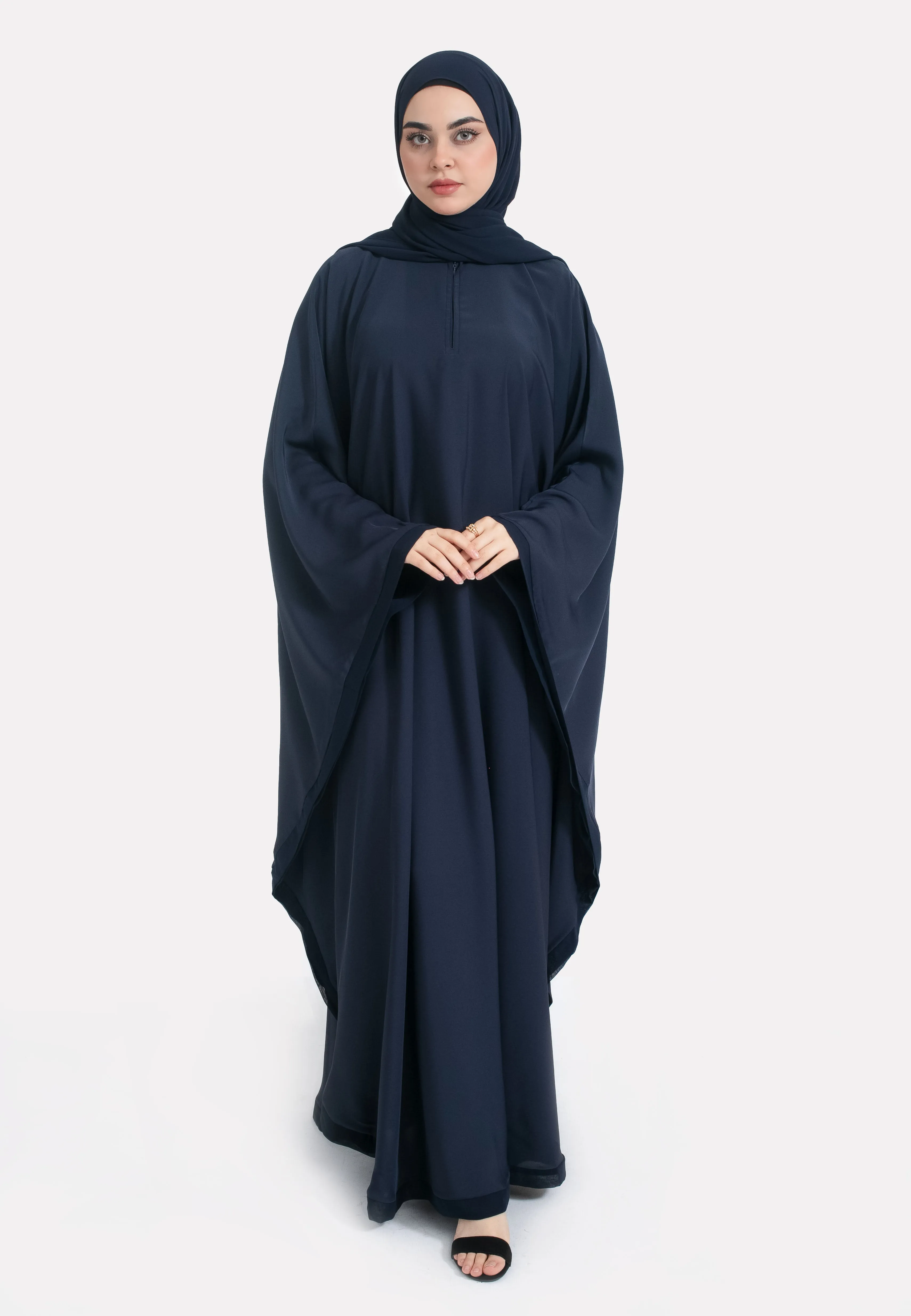 Classic Plain Navy Butterfly Farasha
