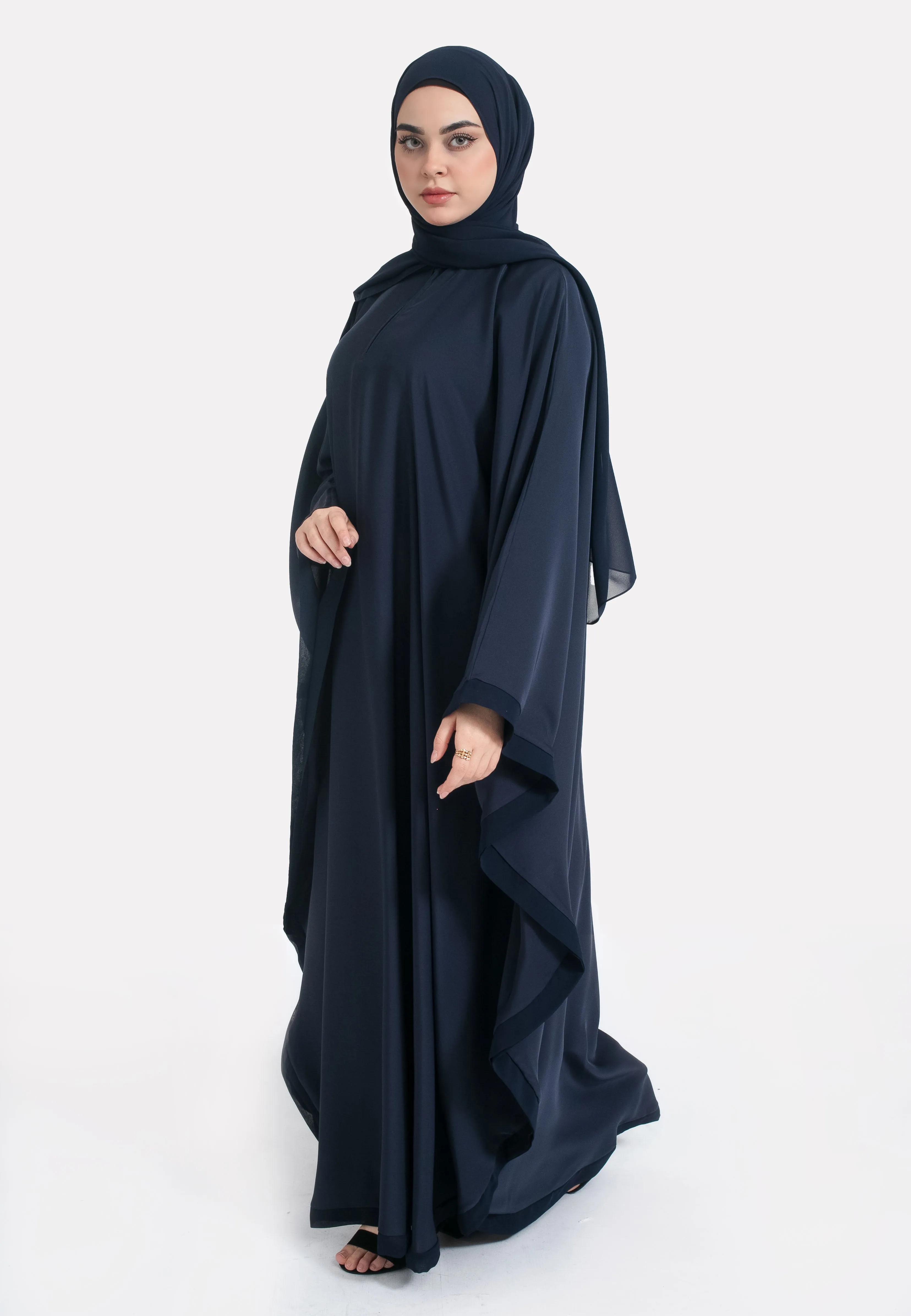 Classic Plain Navy Butterfly Farasha