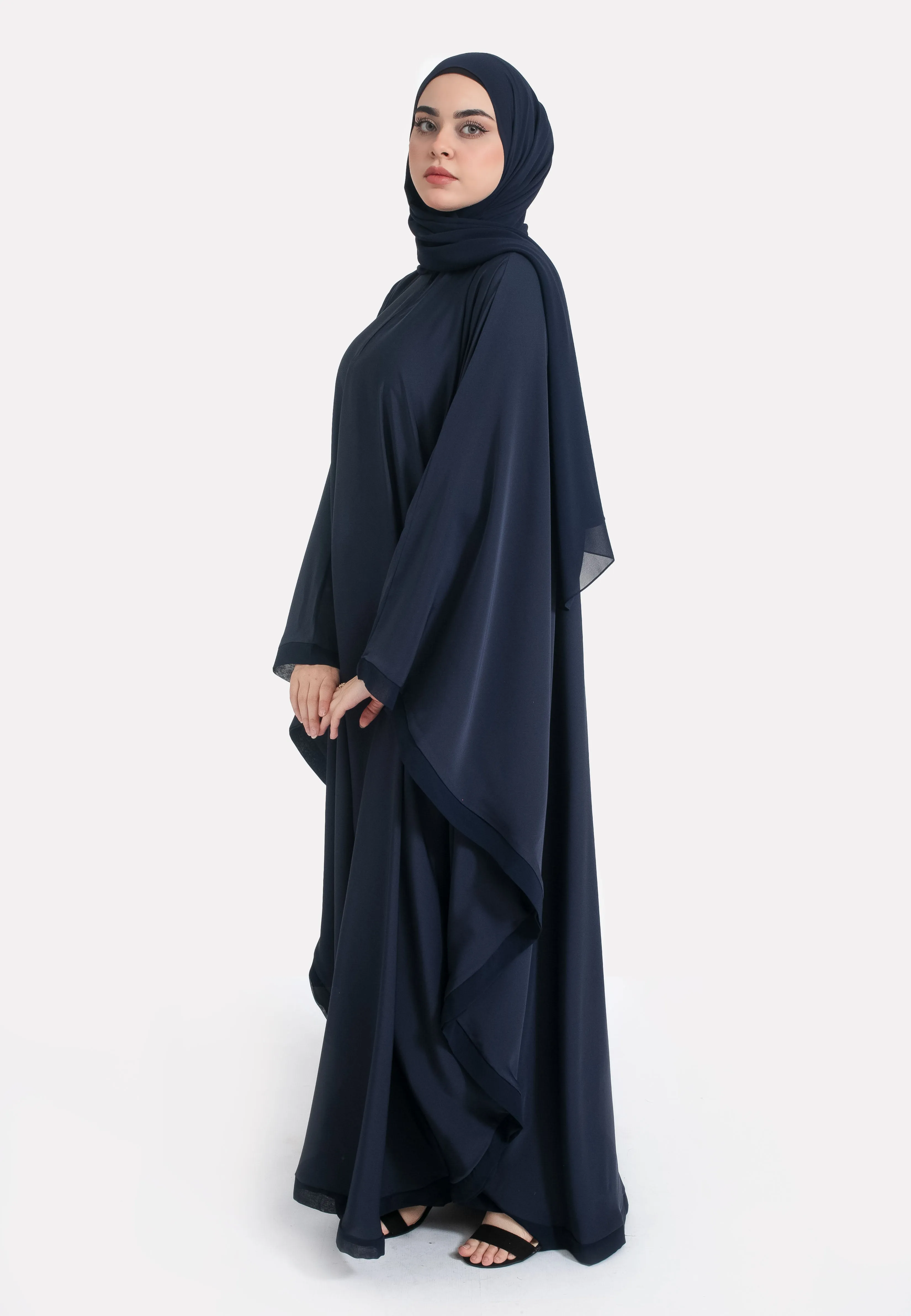 Classic Plain Navy Butterfly Farasha