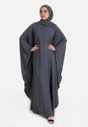 Classic Plain Pebble Grey Butterfly Farasha