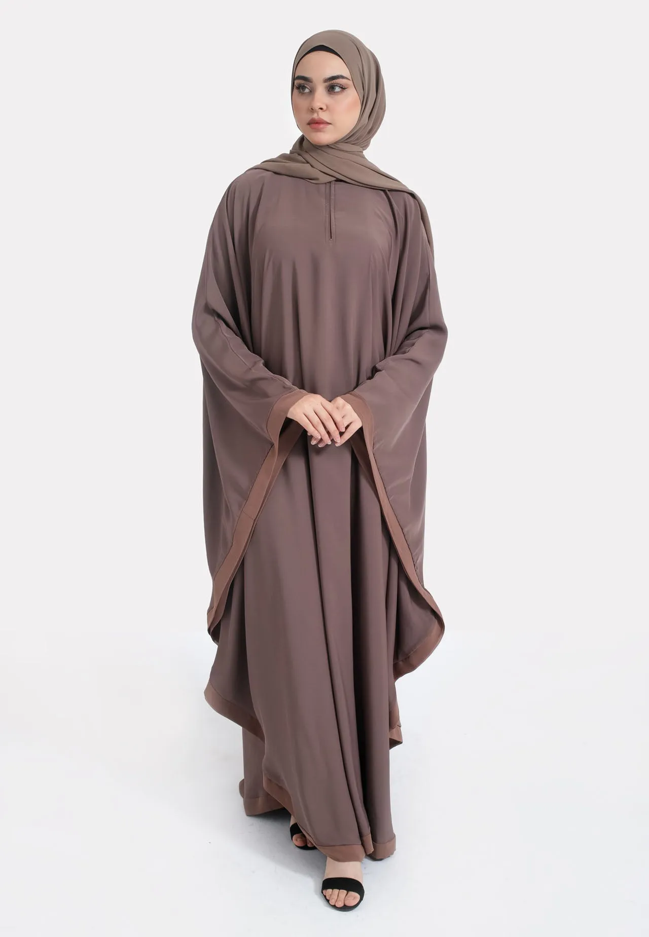 Classic Plain Taupe Butterfly Farasha