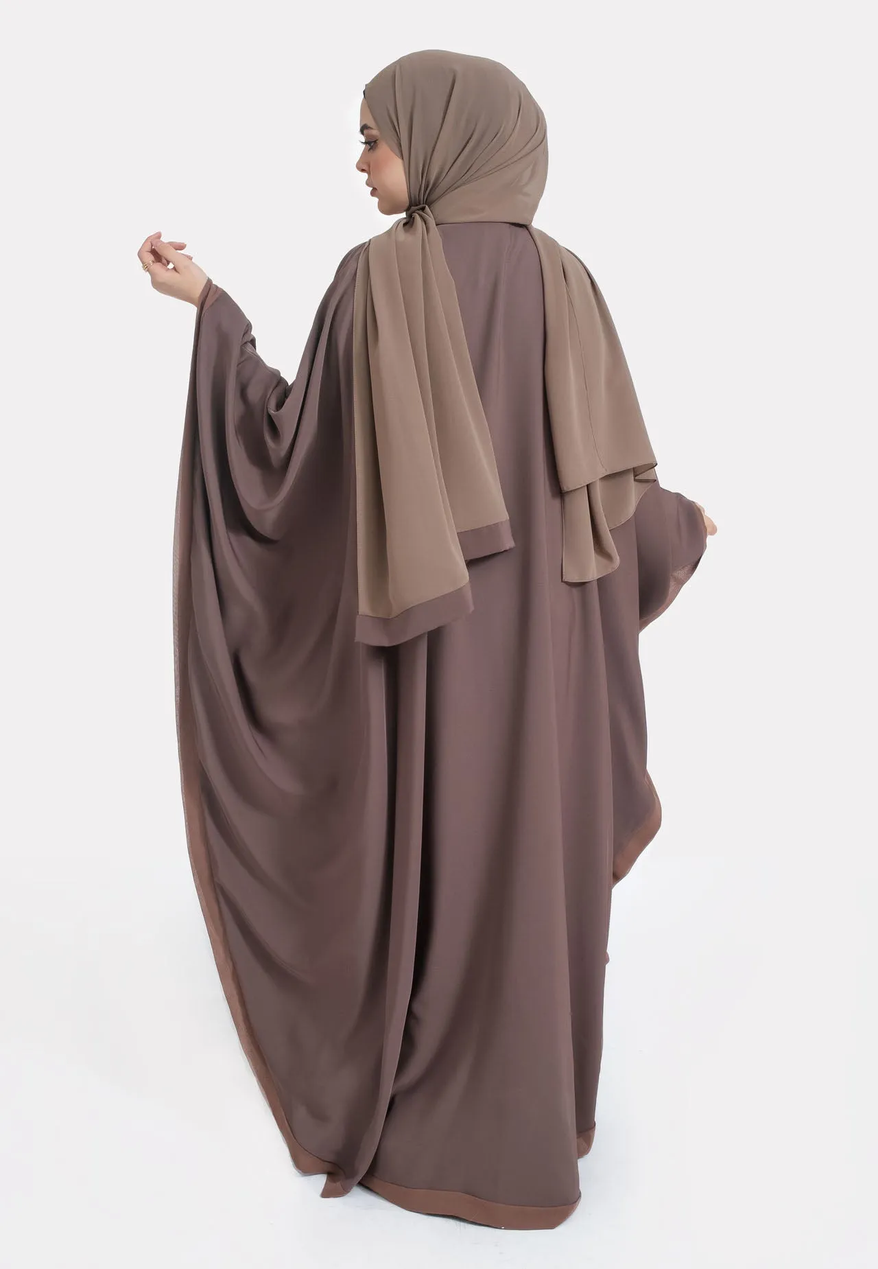 Classic Plain Taupe Butterfly Farasha