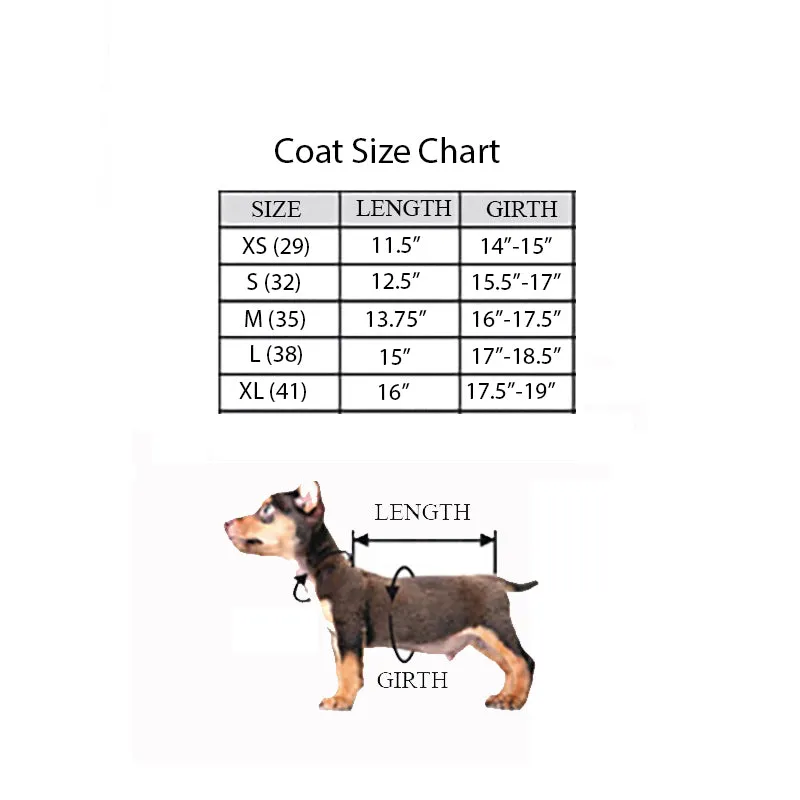 CLEA Quilted Harness Dog Coat with Faux Fur Trim in Navy