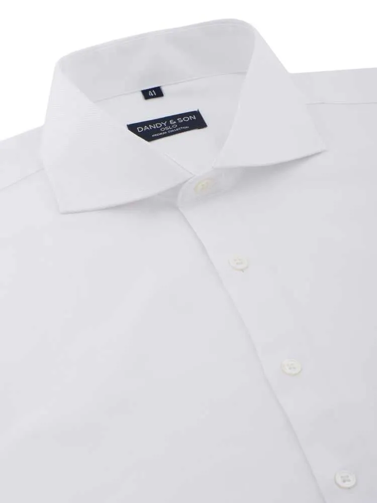 Cutaway White Premium Weave Shirt French Cuff