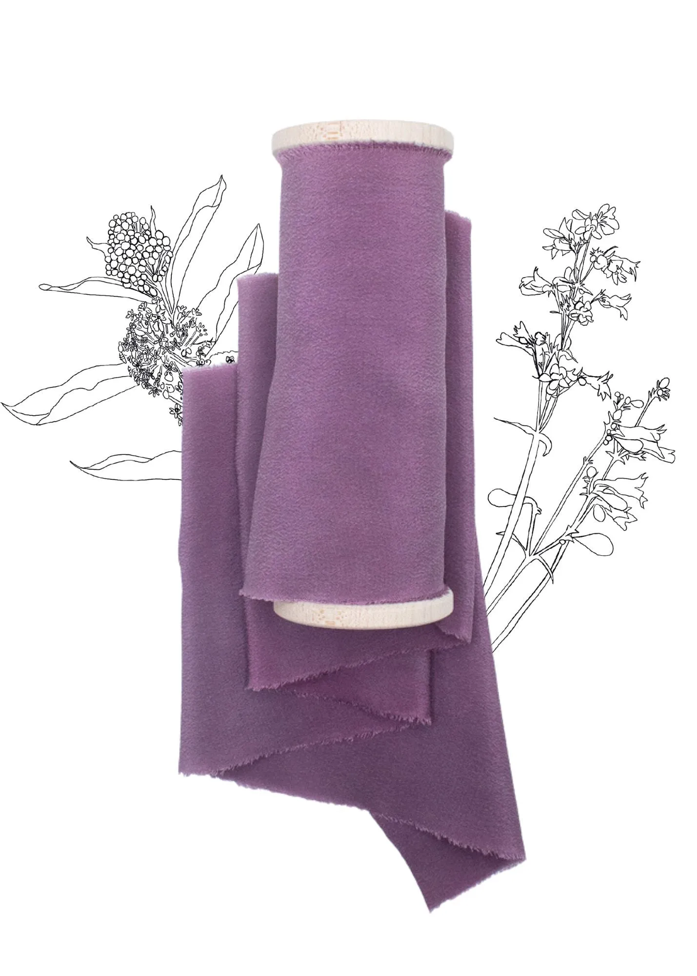 Dark Violet Silk Ribbon in Crepe de Chine