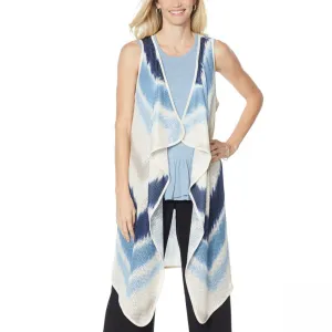 DG2 by Diane Gilman Women's Sleeveless Tie Dye Knit Duster Vest