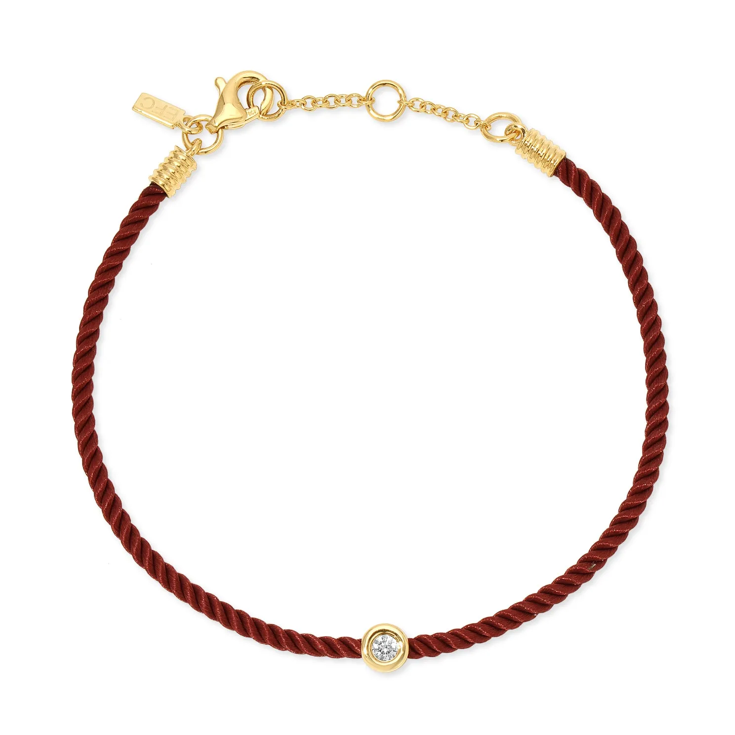 Diamond Pillow Cord Bracelet In Peony
