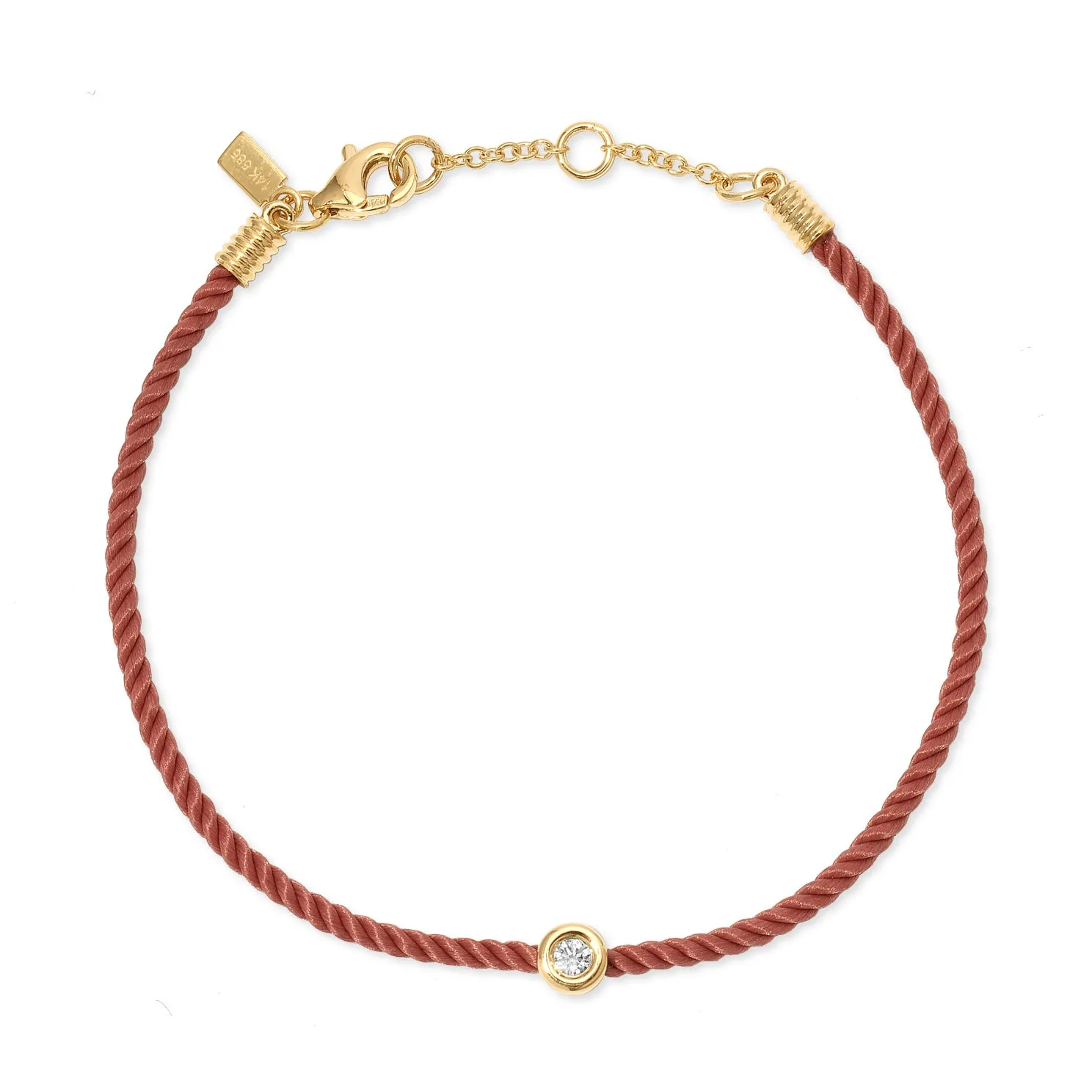 Diamond Pillow Cord Bracelet In Peony