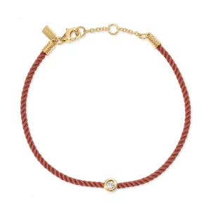 Diamond Pillow Cord Bracelet In Peony