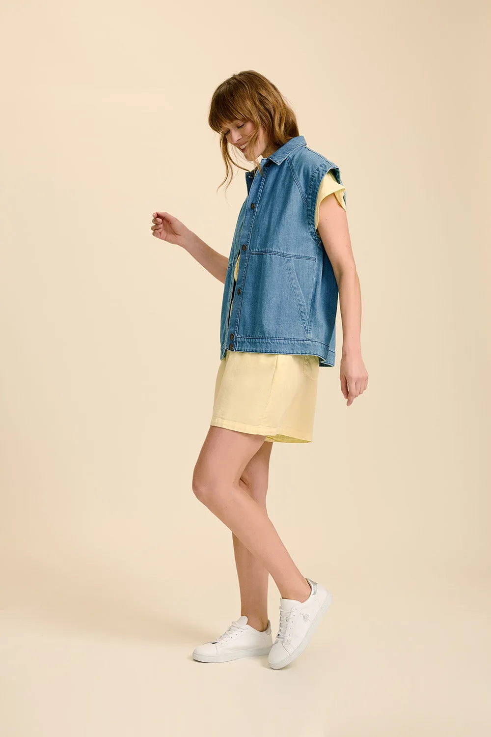 DUKE - Blouson en jean bleu sans manches