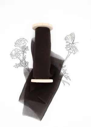 Ebony Gauze Silk Ribbon