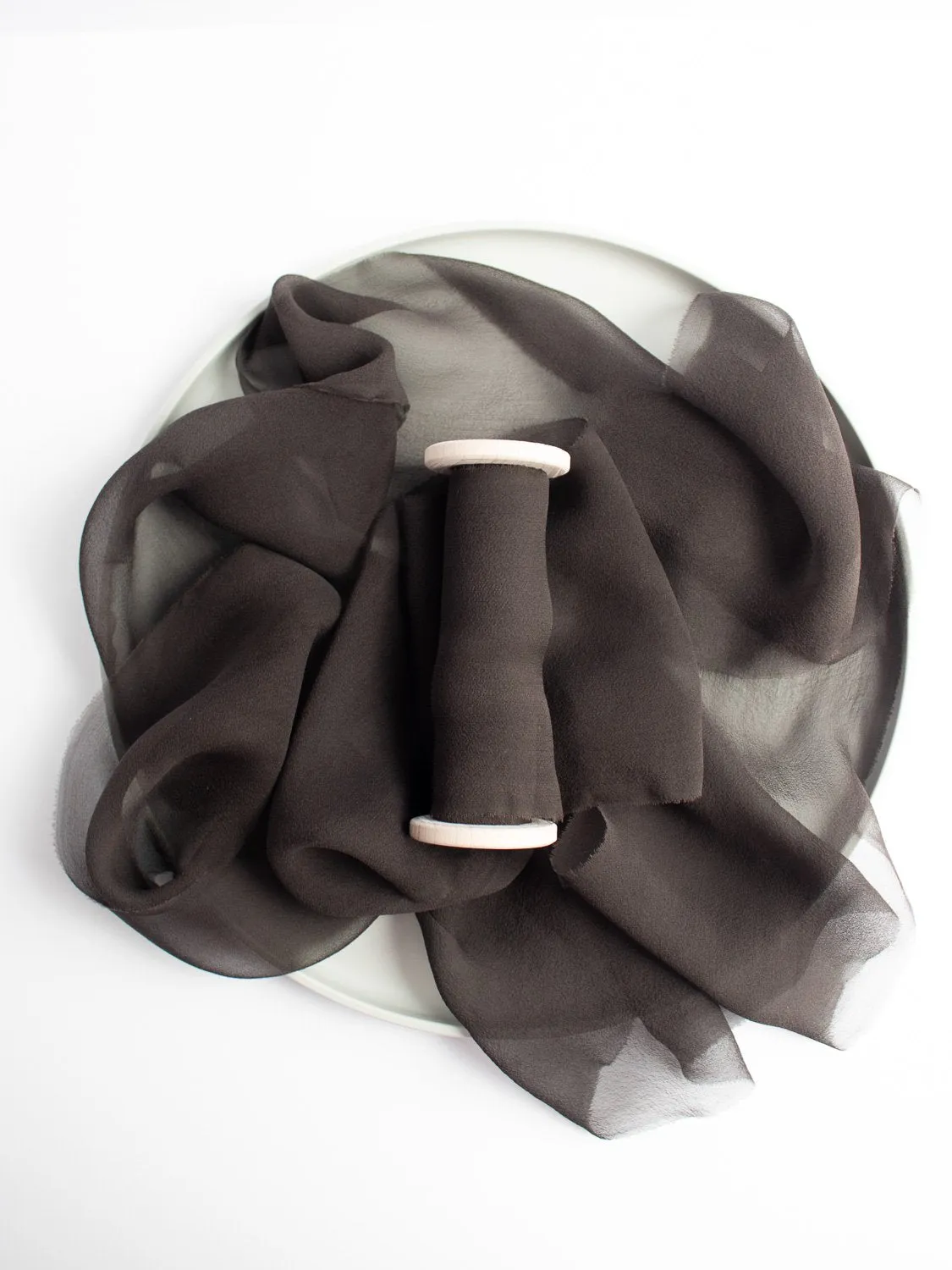 Ebony Gauze Silk Ribbon