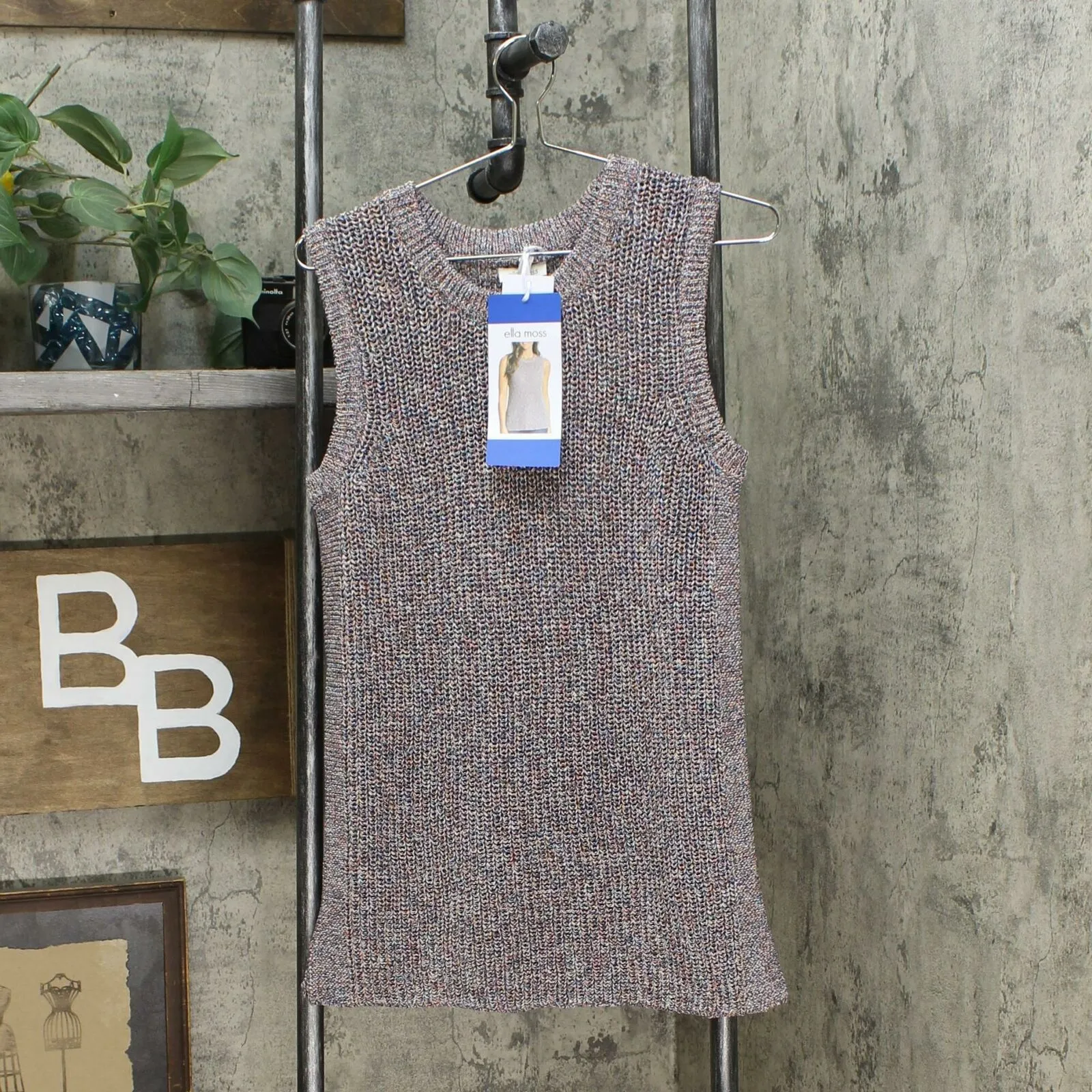 Ella Moss Women's Marled Sleeveless Tank Sweater