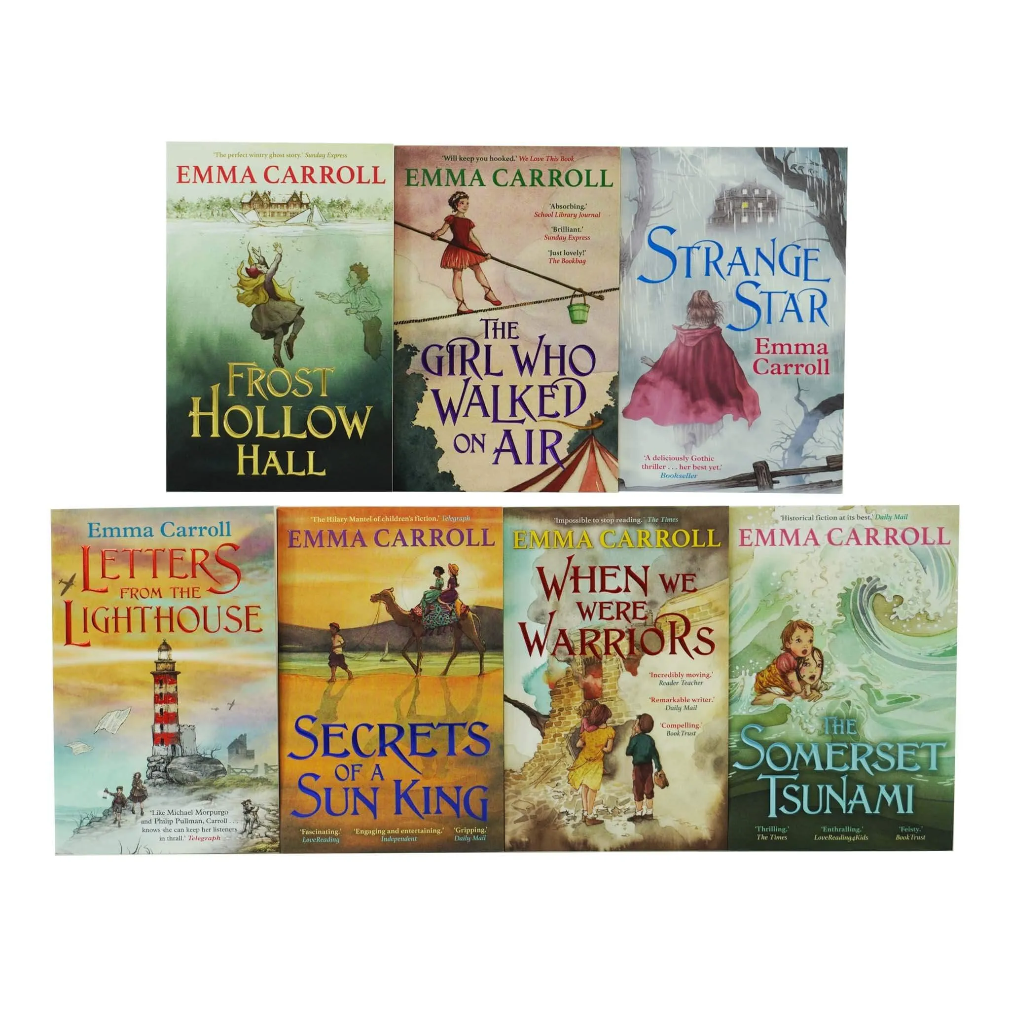 Emma Carroll 7 Books Collection Set Letters From The Lighthouse, Frost Hollow Hall