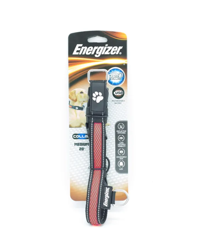 Energizer LED Dog Collar USB - Red Blaze