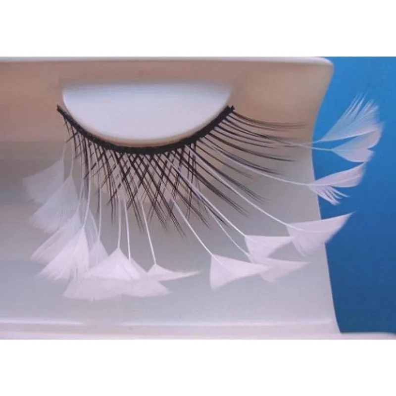 Eyelashes - Dramatic w/White Feather Tips