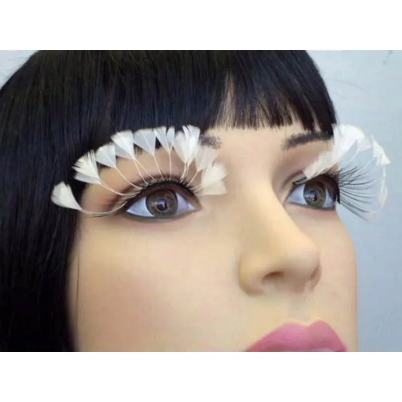 Eyelashes - Dramatic w/White Feather Tips