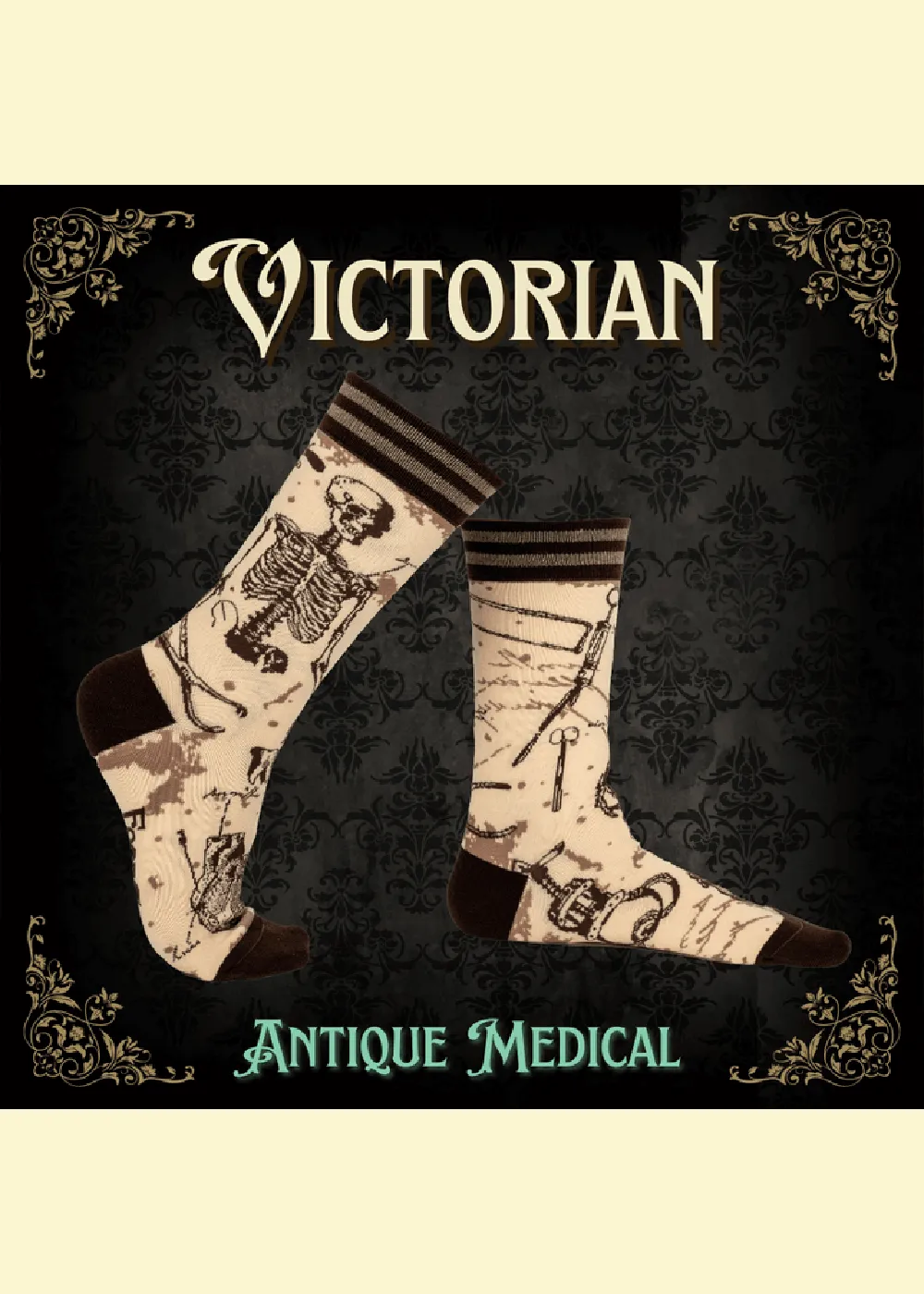 FootClothes Antique Medical Socks Beige