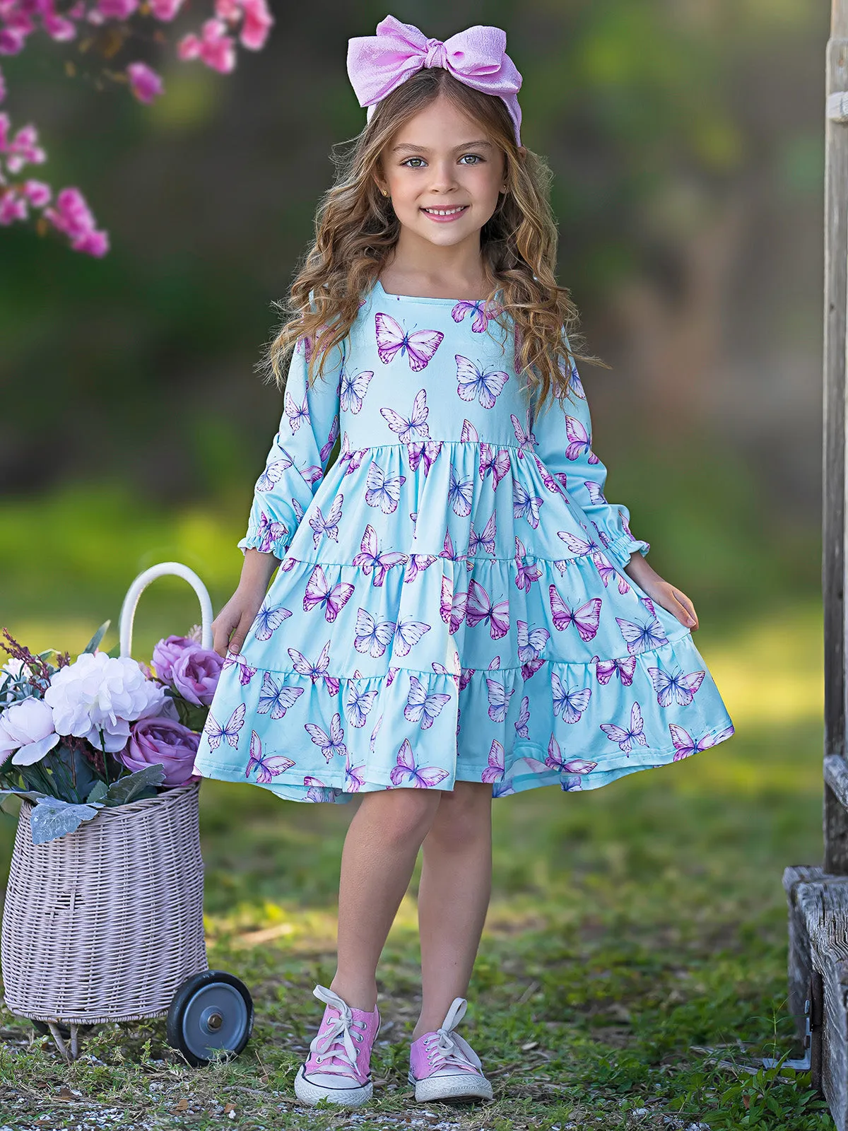 Give Me Butterflies Denim Vest And Dress Set