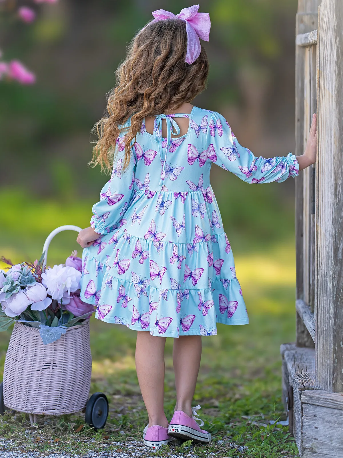 Give Me Butterflies Denim Vest And Dress Set