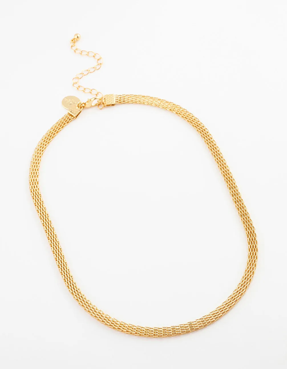 Gold Plated Fine Weave Chain Necklace